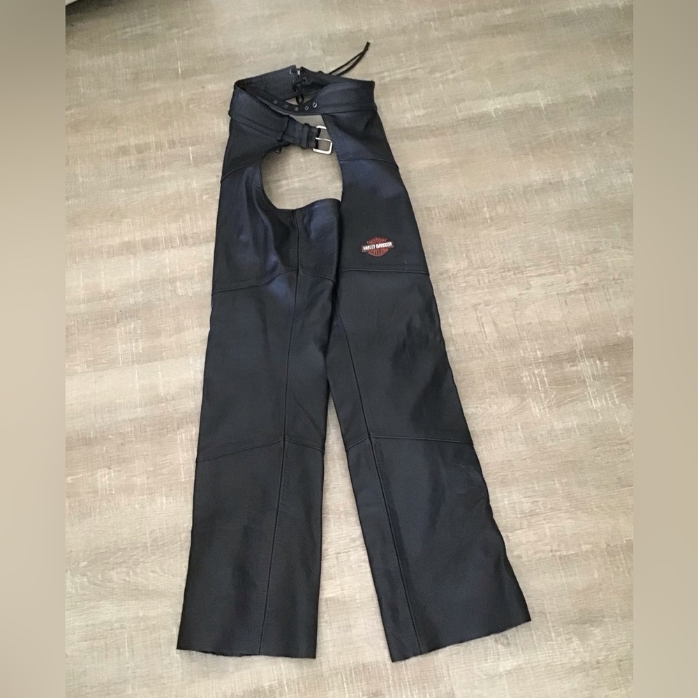 Ladies Leather Harley Davidson Motorcycle Riding Chaps Sz XS